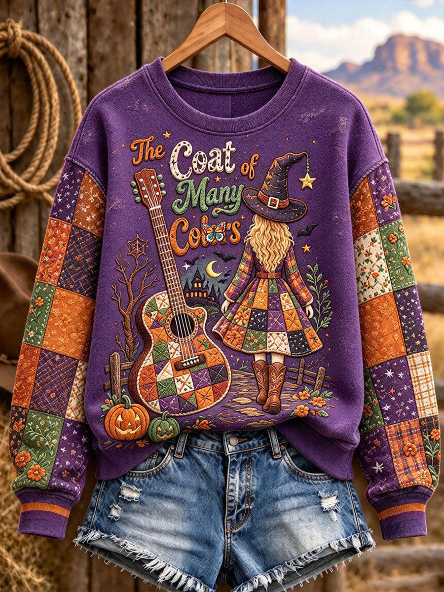 Women'S Casual Printed Round Neck Sports Sweatshirt