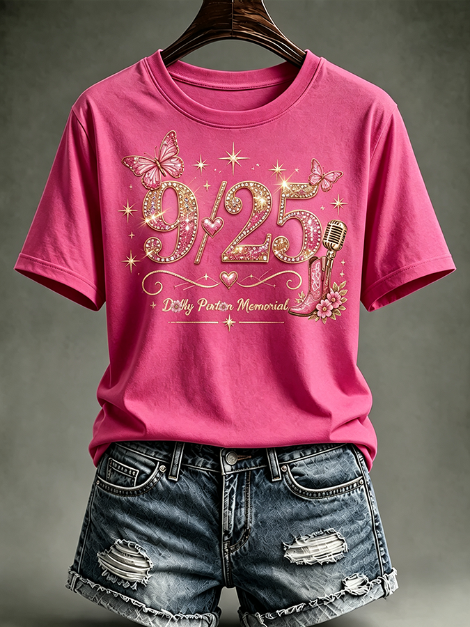 Women's Butterfly Art Pattern Casual T-shirt