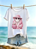 Women's In October We Wear Pink Printed Casual T-Shirt