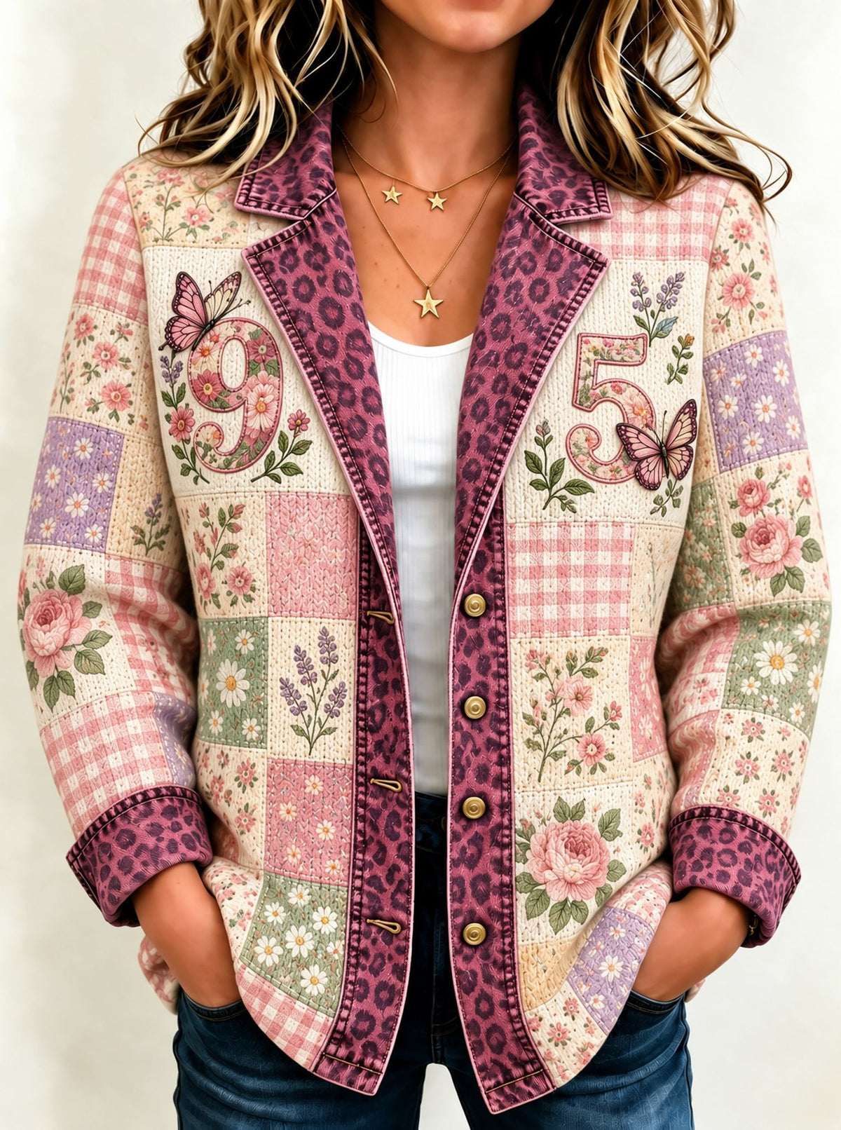 Women's Rural Singer Commemorative Splicing Coat