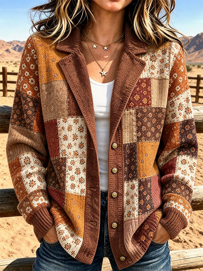 Women'S Retro Butterfly Printed Jacket