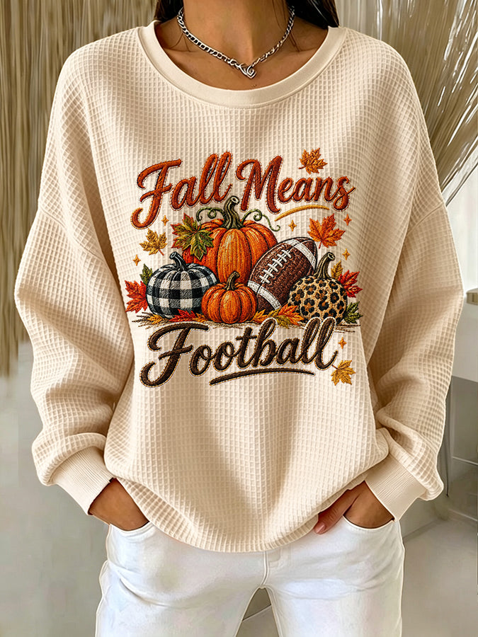 Women'S Autumn Season Waffle Sweatshirt