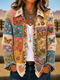 Ladies' Butterfly Patterned Casual Western Style Jacket