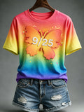 Women'S 9/25 Print Casual Printed T-Shirt