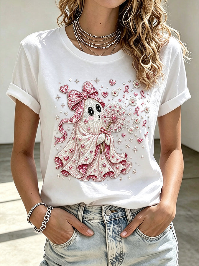 Women'S Breast Cancer Promotion Printed Casual T-Shirt