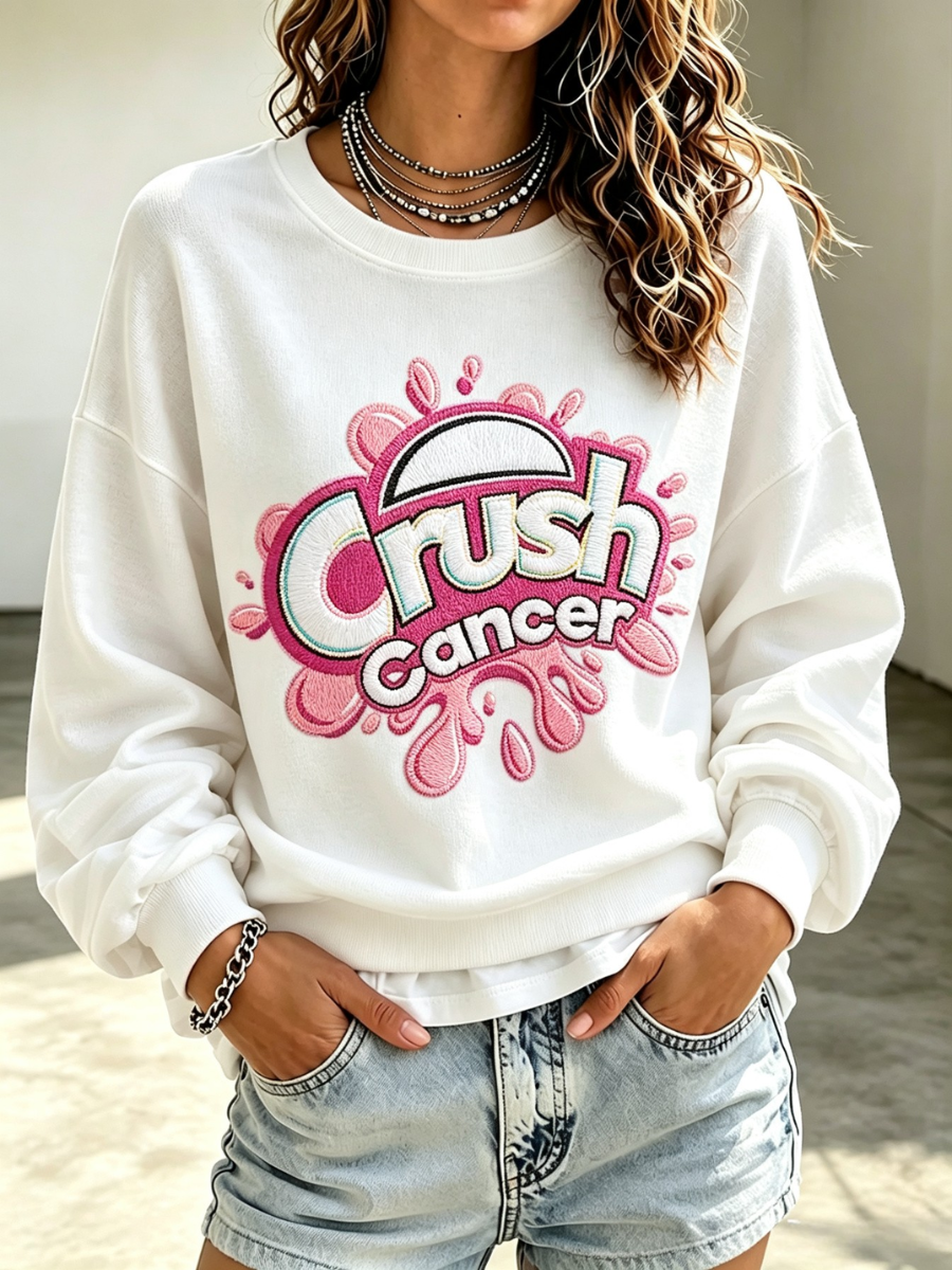 Women's Breast Cancer Awareness Crew Neck Sweatshirt