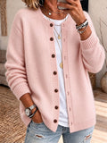 Women'S Solid Color Printed Casual Cardigan