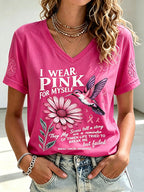 Women'S I Wear Pink For Myself Print Short-Sleeve T-Shirt