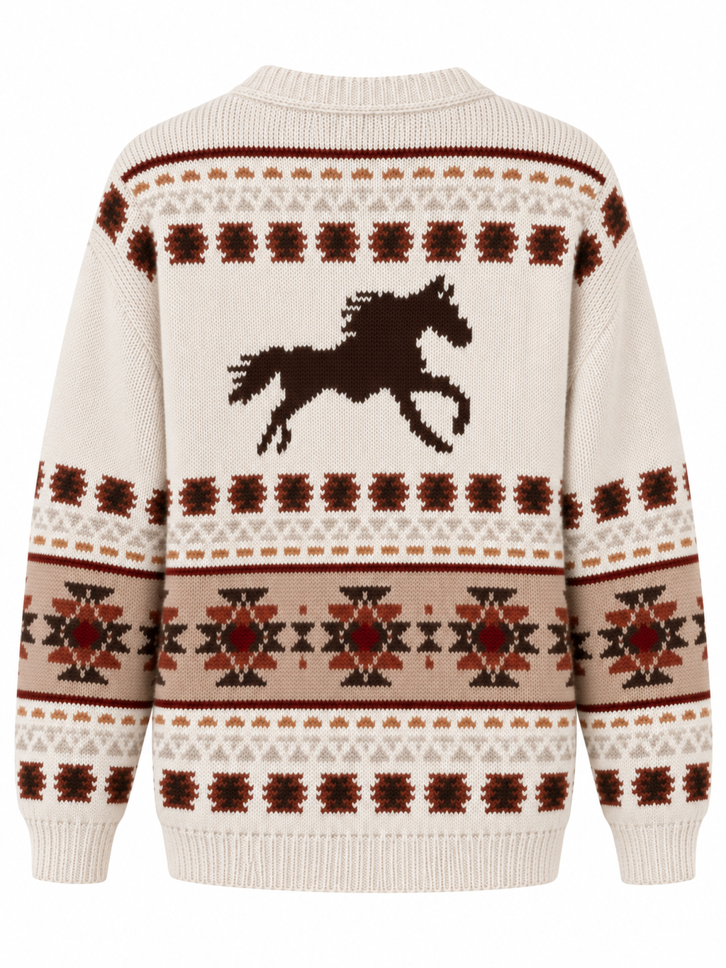 Women's Western Style Printed Knitted Cardigan Top