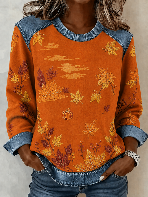 Crew Neck Casual Sweatshirt