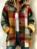 Women'S Plaid Printed Casual Cardigan
