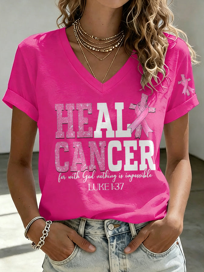 Women's Breast Cancer Awareness  Print T-shirt