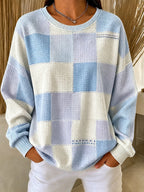 Women's Casual Plaid Art Waffle Top