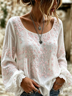 Women'S Casual Plant Flower Art Pattern Printed Top