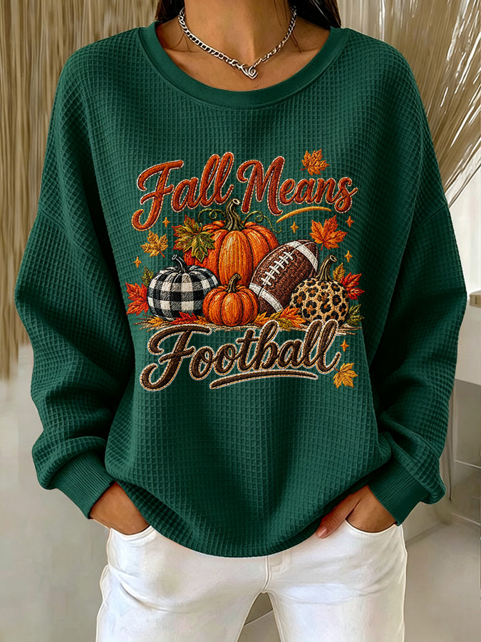Women'S Autumn Season Waffle Sweatshirt