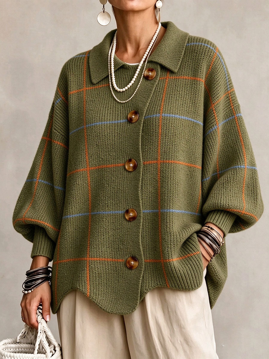 Ladies' Striped Checkered Casual Top