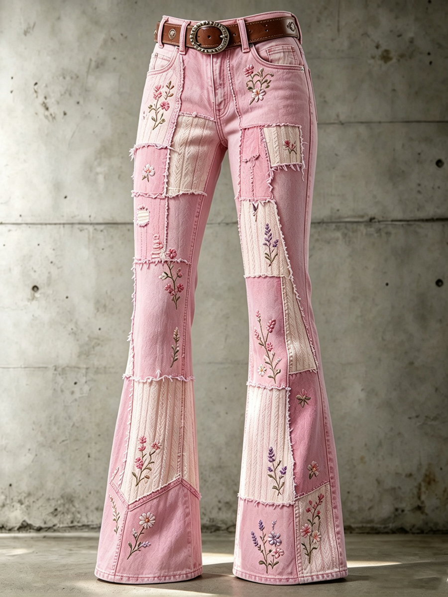 Women's Floral Pattern Jeans