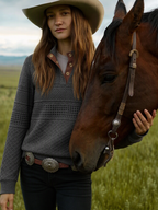 Women'S Casual Color Block Printed Pullover Sweatshirt
