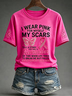 Women'S Retro I Wear Pink For Myself Printed T-Shirt