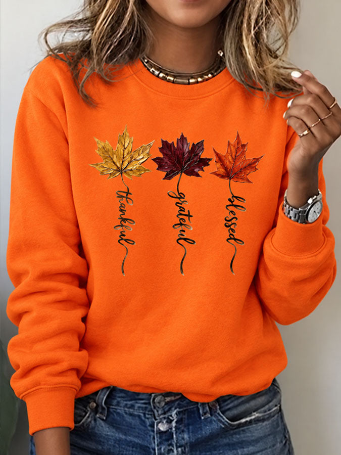 Women'S Thankful Grateful Blessed Sweatshirt