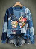 Women'S Casual Printed Long-Sleeve Sweatshirt