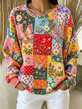 Women's Casual Commemorative Printed Long-Sleeved Top