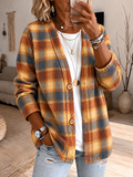 Women'S Autumn Plaid Printed Cardigan
