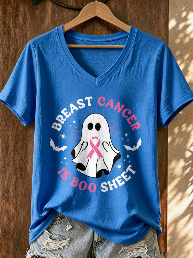 Women's Breast Cancer Print T-shirt