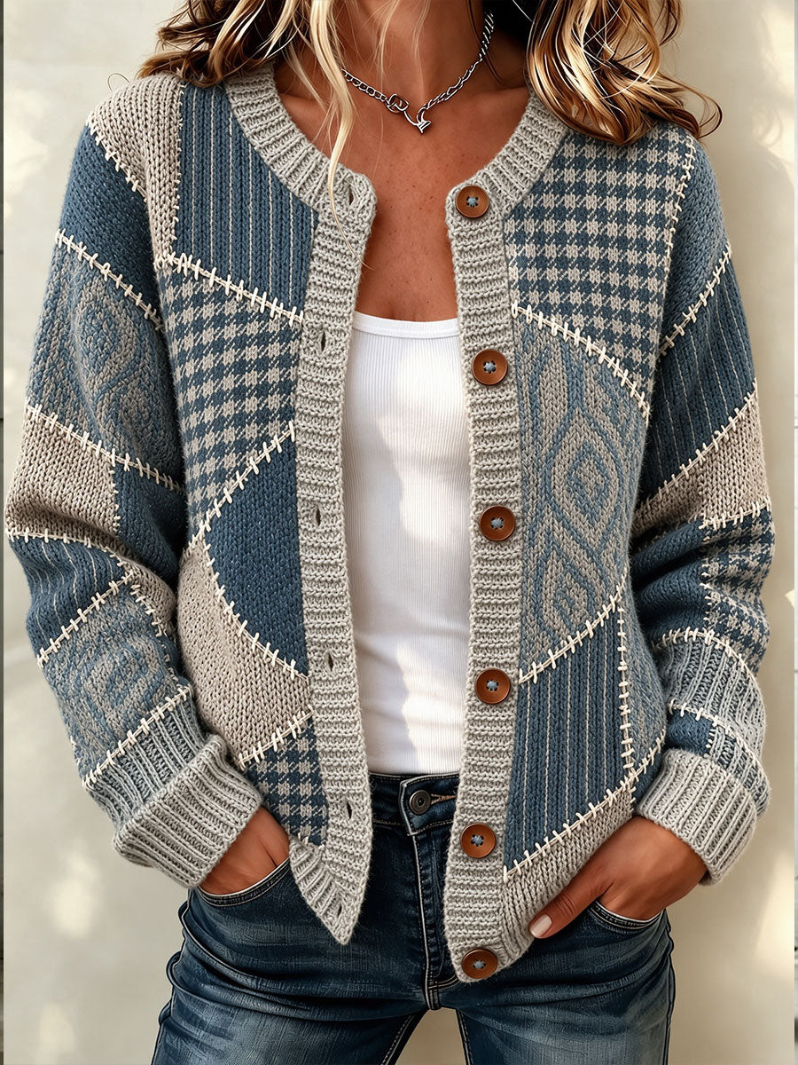 Women's Tennessee Country-Style Patchwork sweater cardigan