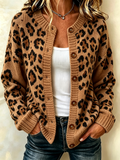 Women's Leopard print Retro Western Printed Cardigan