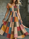Women's Floral Print Round Neck Dress