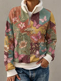 Women's Butterfly & Flower-Themed Stand-Up Collar Fleece Sweater