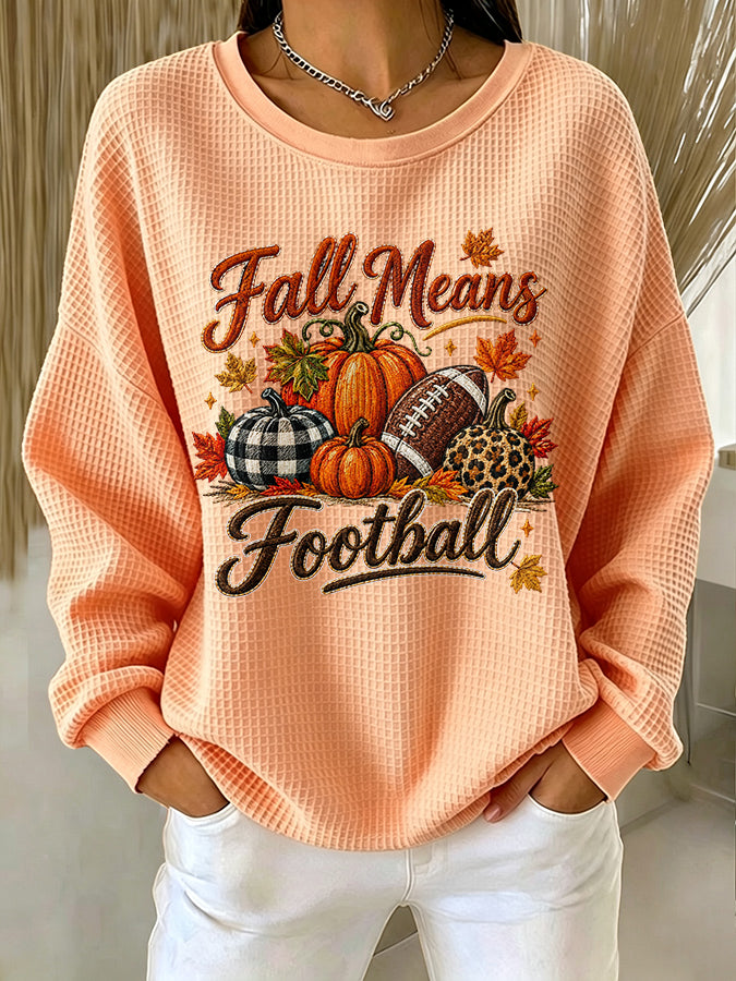 Women'S Autumn Season Waffle Sweatshirt