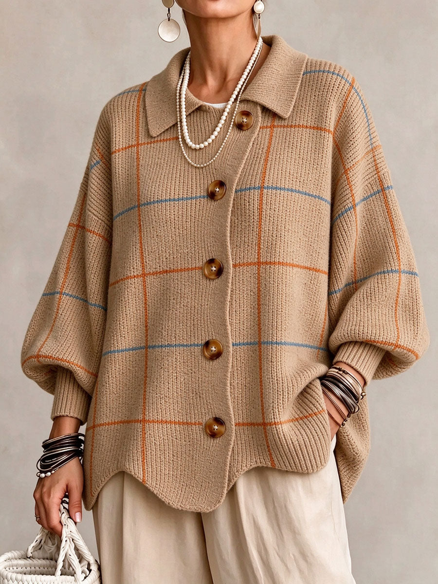 Ladies' Striped Checkered Casual Top