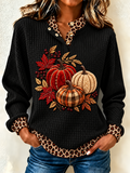 Women'S Pumpkin Printed Pullover Sweatshirt
