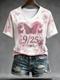 Women'S 9/25 Printed Short Sleeve Knitted Shirt