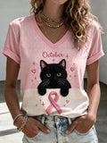 Women'S Cat Print Short-Sleeve T-Shirt