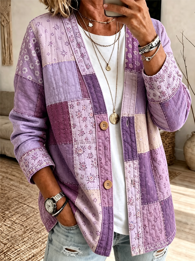 Women's Ethnic Style Sewing Cardigan Print