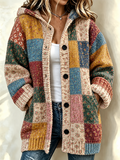Women's Tennessee Country-Style Patchwork Knitted Cardigan