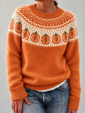 Women's Autumn Pumpkin Design Casual Sweater