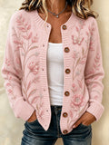 Women's Casual Floral Knitted Cardigan Top
