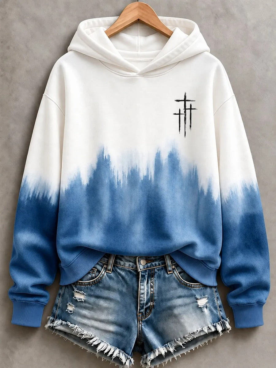 Women'S Casual Cross Hooded Sweatshirt