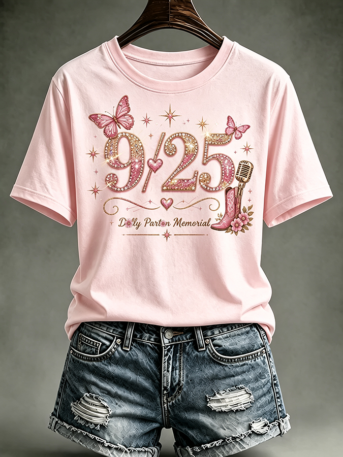 Women's Butterfly Art Pattern Casual T-shirt