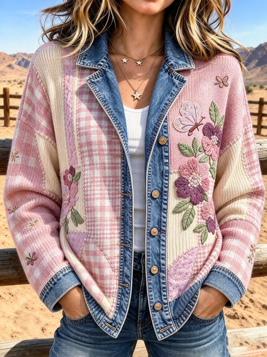 Women'S Retro Butterfly Printed Jacket