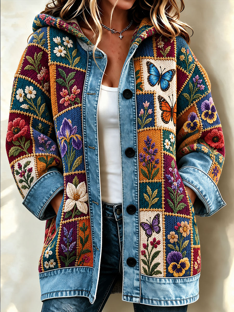 Women's Patchwork Art Knitted Cardigan