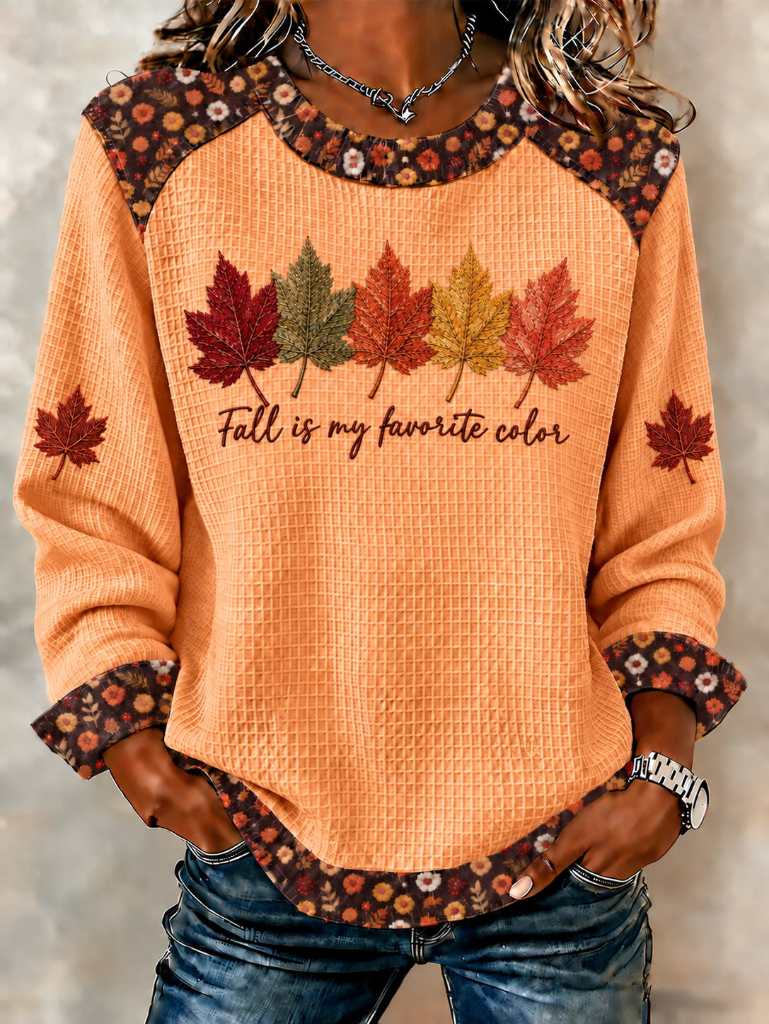 Women'S Autumn Printed Casual Long Sleeved Shirt
