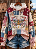 Women's Floral Butterfly Print Hoodie
