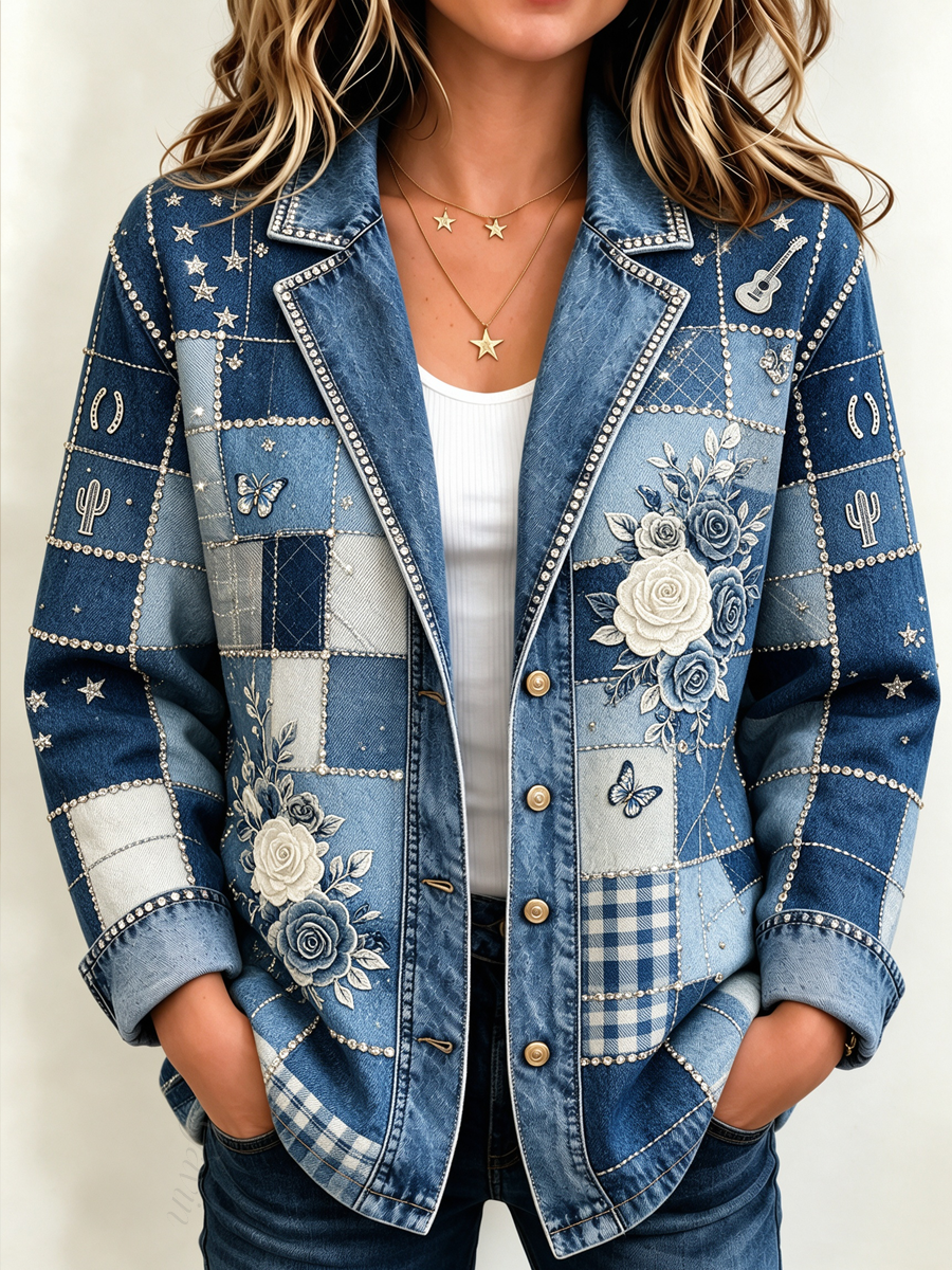 Women'S Patchwork Art Knitted Cardigan