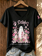 Women's Breast Cancer Print T-shirt