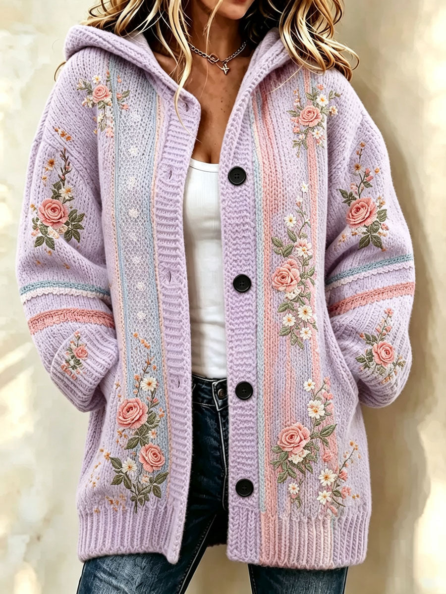 Women'S Breast Cancer Casual Gradual Color Sweater Cardigan